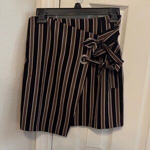 Urban Outfitters Striped Wrap Skirt with bow tie detail